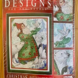 Cross Stitch Kit Designs For The Needle Polar Bears & Doves Santa New Christmas